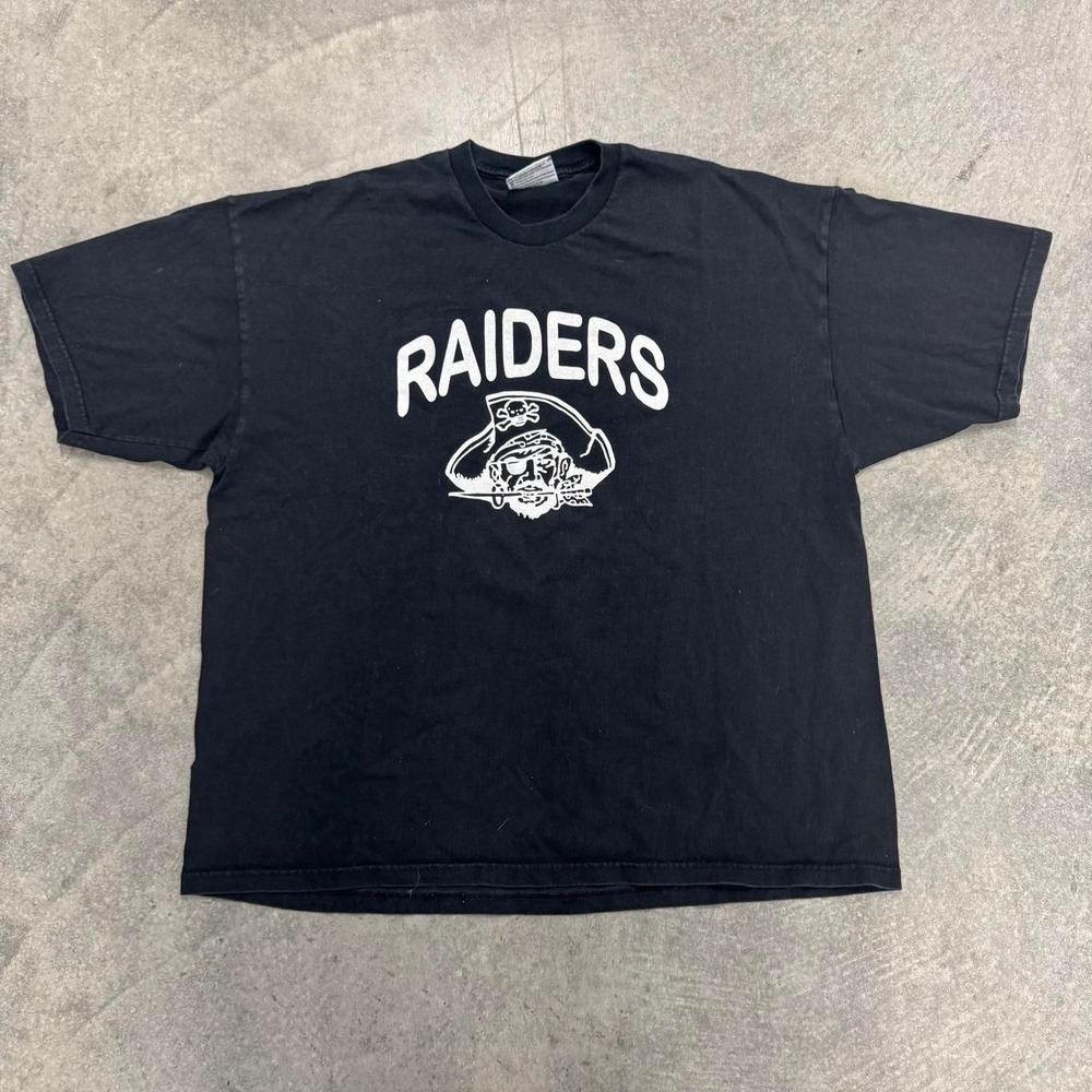 Vintage Oakland Raiders T-Shirt Black Short Sleeve Football Cotton Lee XL